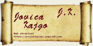 Jovica Kajgo vizit kartica